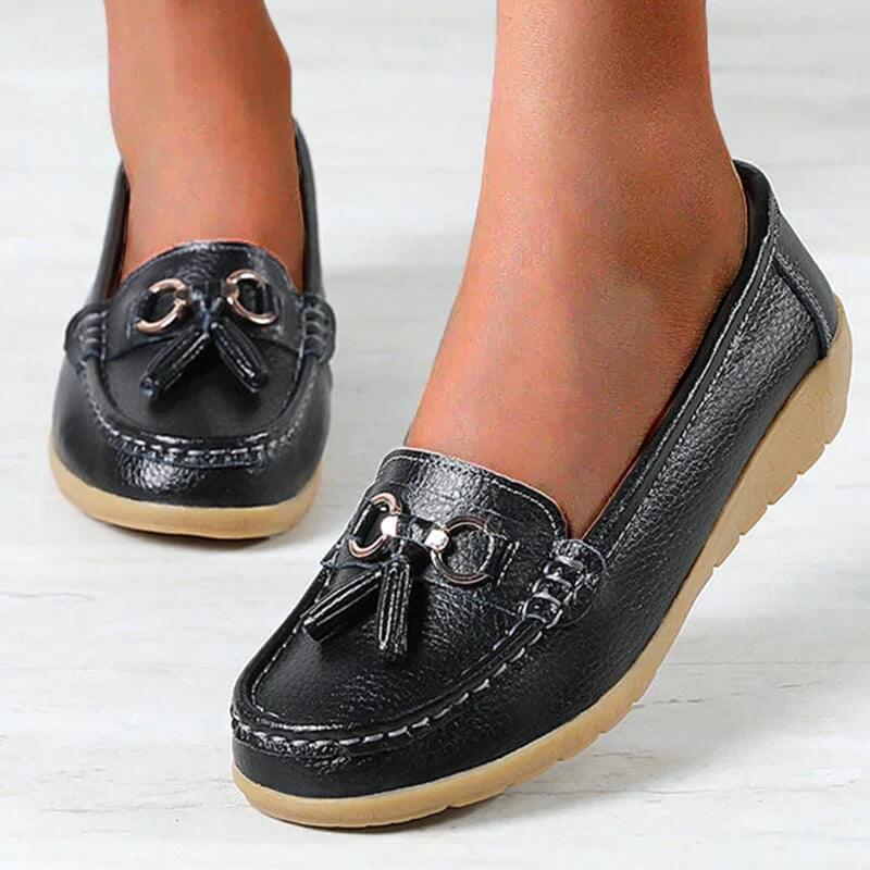 Vegane Lederloafer mit Quaste für Damen