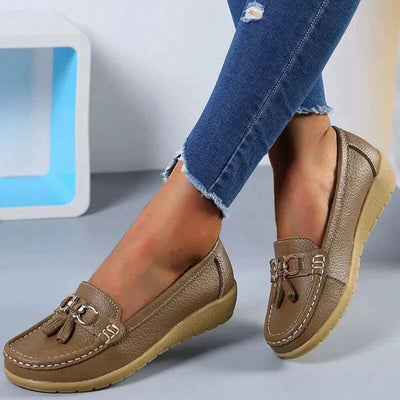 Vegane Lederloafer mit Quaste für Damen