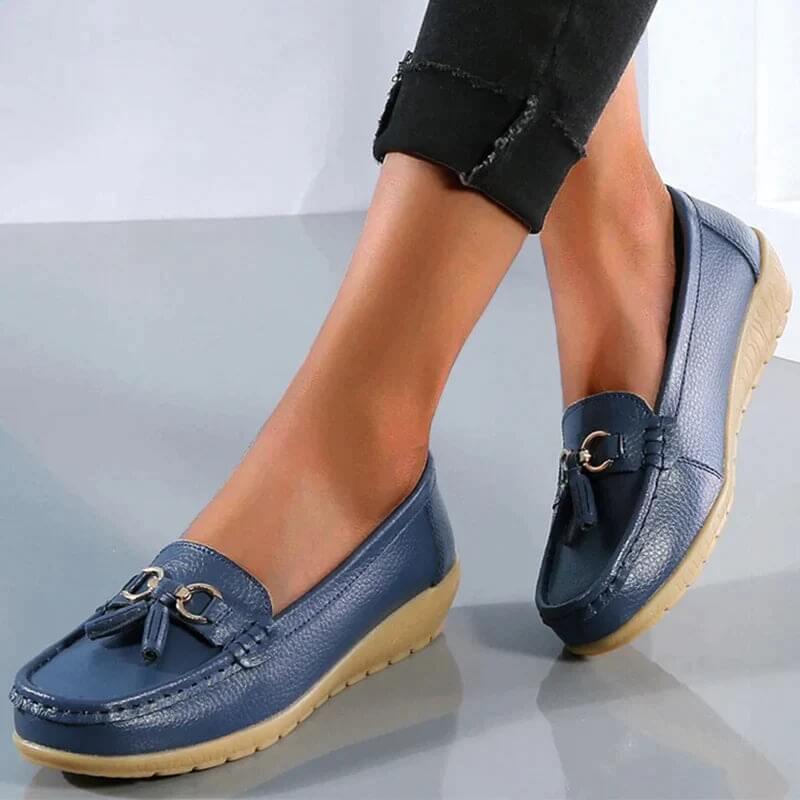 Vegane Lederloafer mit Quaste für Damen