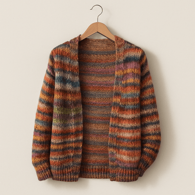 Modische Damen Strickjacke | Mehrfarbig