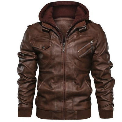Kapuze Premium Bikerjacke für Herren | Lässig