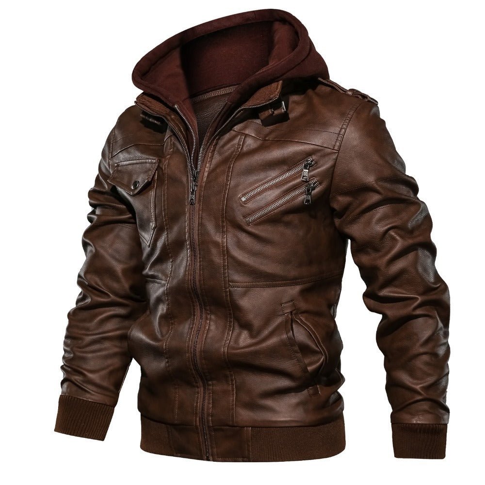 Kapuze Premium Bikerjacke für Herren | Lässig