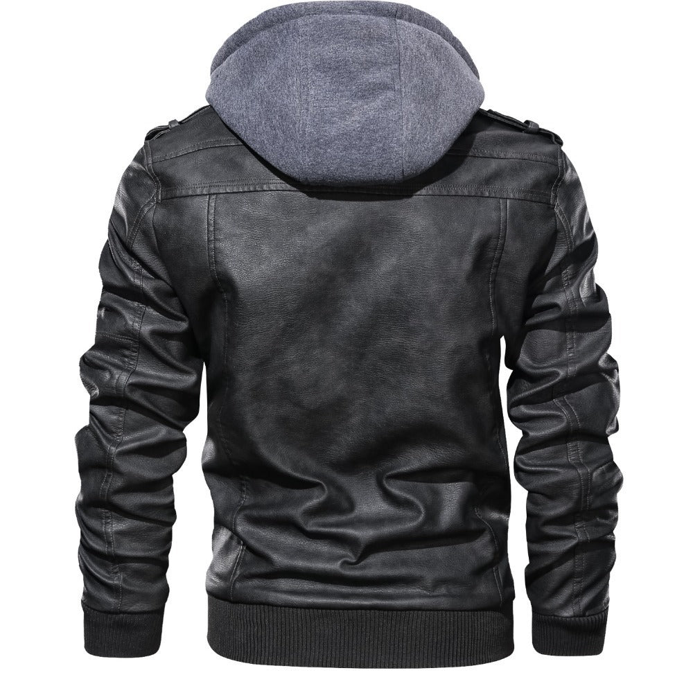 Kapuze Premium Bikerjacke für Herren | Lässig