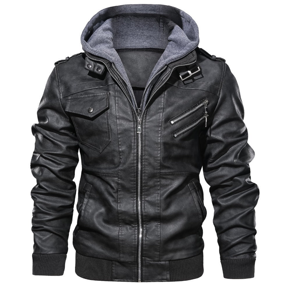 Kapuze Premium Bikerjacke für Herren | Lässig
