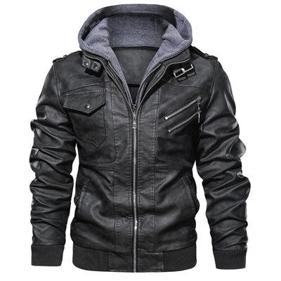 Kapuze Premium Bikerjacke für Herren | Lässig