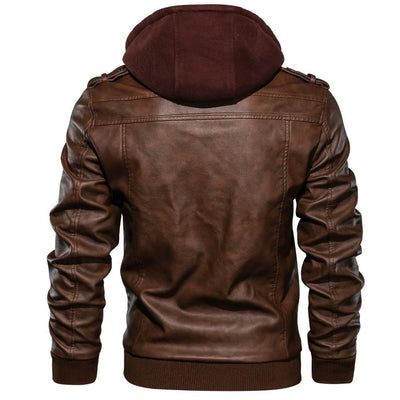 Kapuze Premium Bikerjacke für Herren | Lässig
