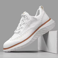 Marco Brogue Leder Sneakers in Weiß