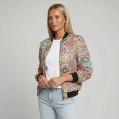 Barbara | Damen Lässiger Bomber Übergangsjacke in Rosa