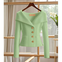 Barbora | Mühelos schicker Frühling- und Herbst-Cardigan in Grün