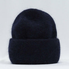 Damen und Herren Strick Mütze in Marineblau