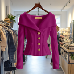 Nele | Feminine Wandelbare Strickjacke in Lila
