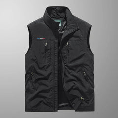 Niklas | Herren Ärmellose Cargo Gilet mit Reißverschluss in Schwarz