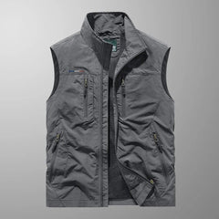 Niklas | Herren Ärmellose Cargo Gilet mit Reißverschluss in Grau