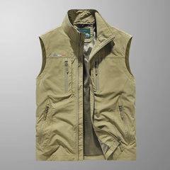 Niklas | Herren Ärmellose Cargo Gilet mit Reißverschluss in Khaki