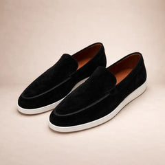 Niklas | Herren Lässige Slip-On Leder Loafer in Schwarz