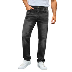 Nils | Herren Straight-Leg Jeans mit Stretch in Schwarz