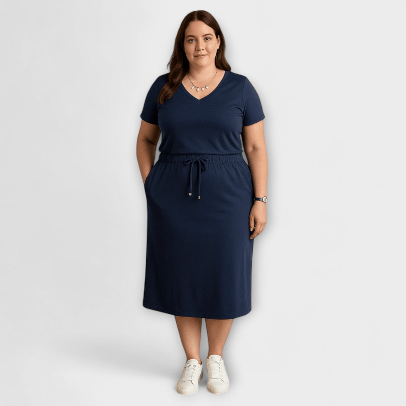 Danielle - Elegantes V-Ausschnitt-Top mit passendem Rock