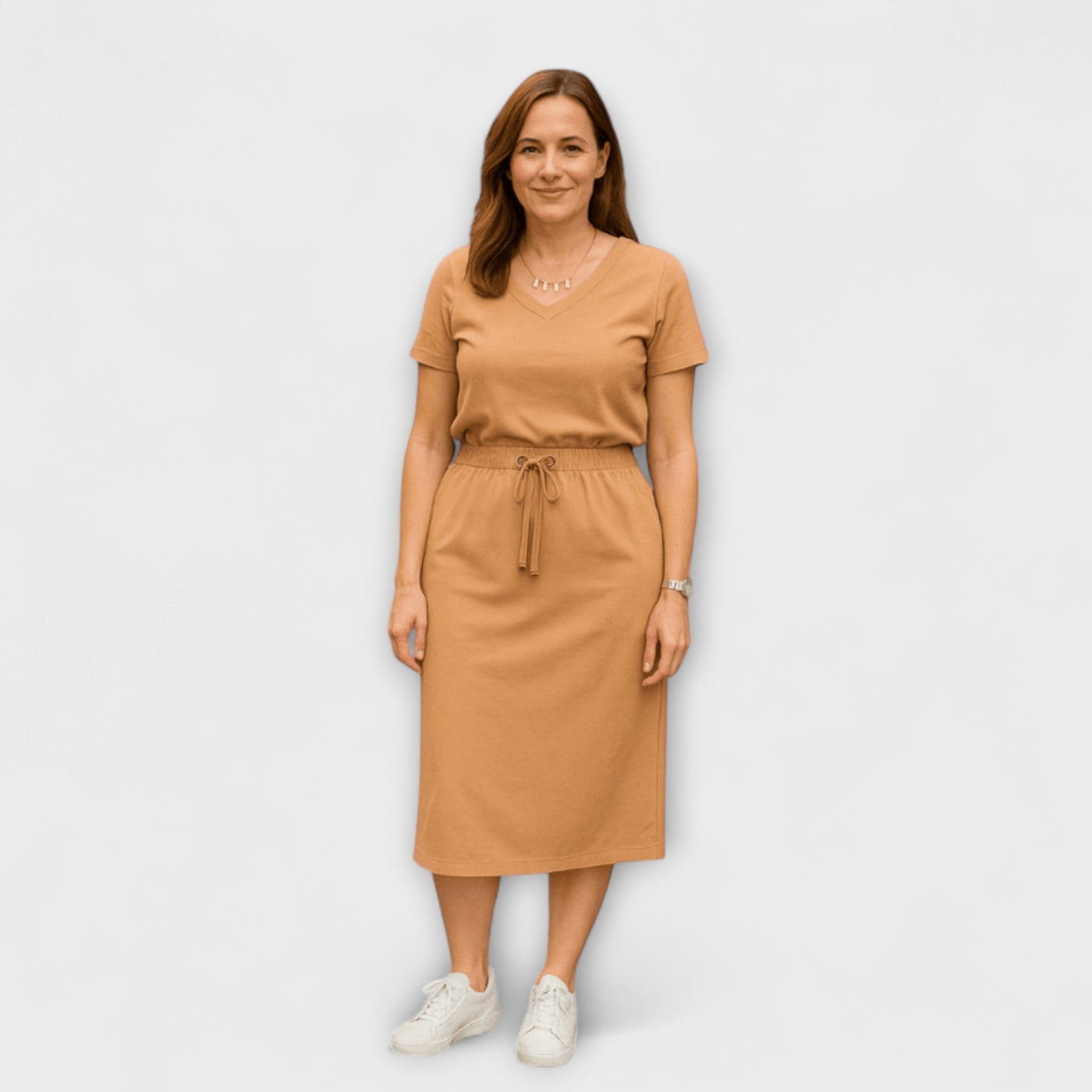 Danielle - Elegantes V-Ausschnitt-Top mit passendem Rock