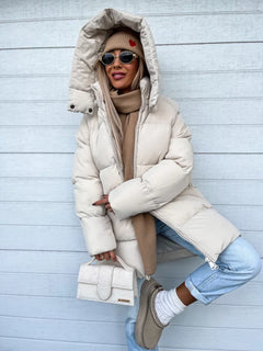 Puffer Damen WinterJacke in Weiß