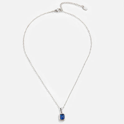 Ozeanblauer Anhänger Silberne Halskette