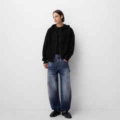 Ole | Herren Weite Carpenter Jeans Used-Optik in Dunkelblau