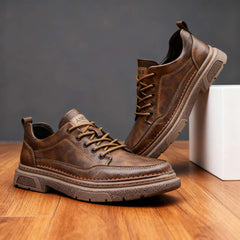 Oswin | Herren Casual Schnür-Halbschuhe in Braun