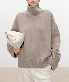 Lea | Stilvoller Pullover Damen mit Rollkragen in Camel