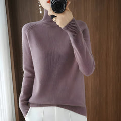 Nerys - Rollkragenpullover in Lila