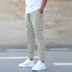 Reginald | Kordelzug Slim-Fit Chinohose in Khaki