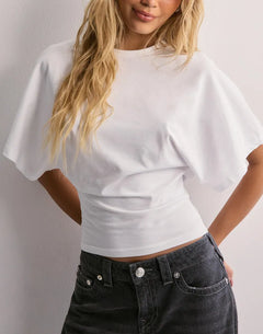Victoria | Weites Ärmel Icon T-Shirt in Weiß