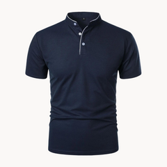 Percival | Herren Poloshirt mit Stehkragen Kurzarm in Marineblau