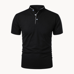 Percival | Herren Poloshirt mit Stehkragen Kurzarm in Schwarz
