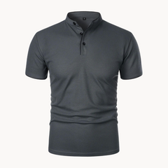 Percival | Herren Poloshirt mit Stehkragen Kurzarm in Dunkelgrau