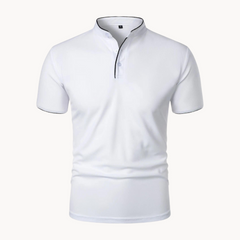 Percival | Herren Poloshirt mit Stehkragen Kurzarm in Weiß