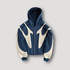 Peter | Herren Trendiger Flammen Zip Hoodie in Blau