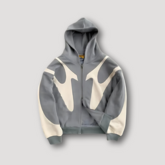 Peter | Herren Trendiger Flammen Zip Hoodie in Grau