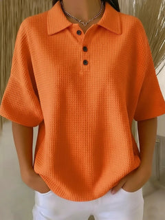 Bregje | Damen Poloshirt Kurzarm Relaxed Fit in Orange