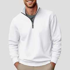 Philipp | Herren Klassischer Viertelzip Pullover in Weiß