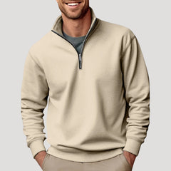 Philipp | Herren Klassischer Viertelzip Pullover in Beige