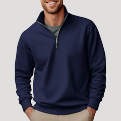 Philipp | Herren Klassischer Viertelzip Pullover in Marineblau