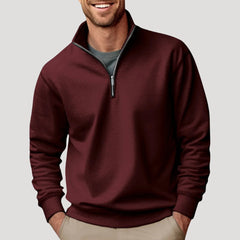 Philipp | Herren Klassischer Viertelzip Pullover in Braun