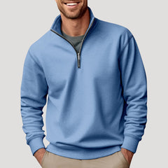 Philipp | Herren Klassischer Viertelzip Pullover in Blau