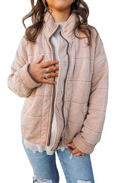 SORAYA | Luxuriöse Steppjacke Für Frauen in Aprikot