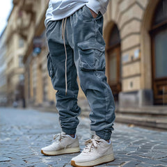 Elias - Jogginghose Aus Kord Mit Kordelzug Der Taille in Blau