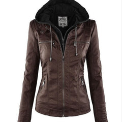 CLARA - ELEGANTE LEDERJACKE in Kaffee