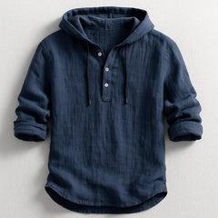 ANGELO  | Luxus-Kapuzenshirt in Dunkelblau