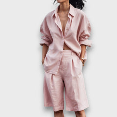 Isa – Hemd-Set mit Shorts in Rosa