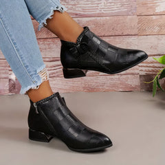 Premium-Lederstiefel für Frauen - Shanna in Schwarz