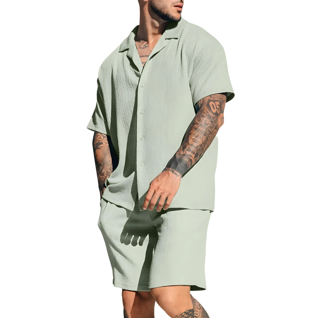 Premium Leinen Bluse & Hose Set für Männer - Renatus