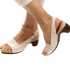 Michelle® | Heel Elegante Sandale mit extrem stabilem Halt trotz Absatz in Weiß
